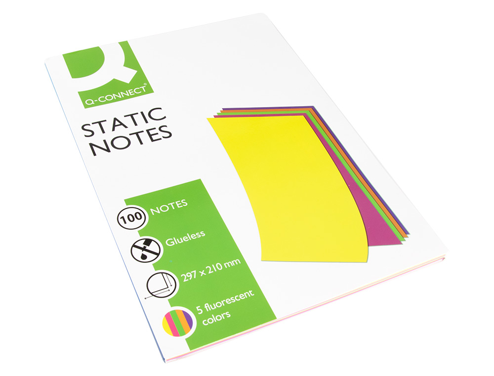Bloco de notas magneticas q-connect 210x297 mm 100 folhas 5 cores fluorescentes ( Imagem 4 de 7 ) - Preview
