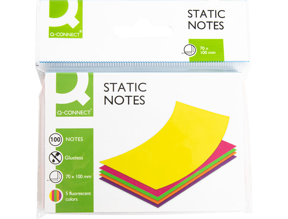 Bloco de Notas Magneticas Q-Connect 70x100 mm 100 folhas 5 Cores Fluorescentes ( Imagem 2 de 7 ) - Preview