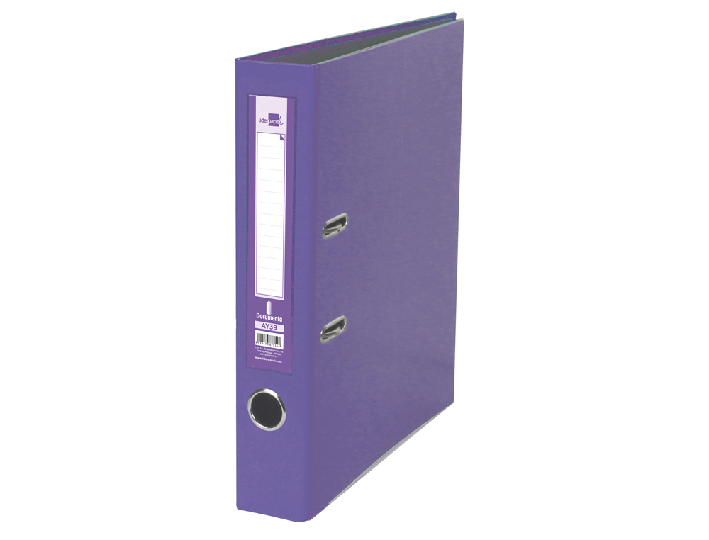 Pasta de arquivo de alavanca liderpapel documenta pvc folio lombada 52 mm lilas ( Imagem 5 de 19 ) - Preview