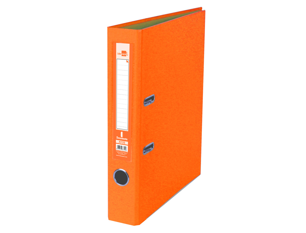 Pasta de arquivo de alavanca liderpapel documenta pvc folio lombada 52 mm laranja ( Imagem 5 de 19 ) - Preview