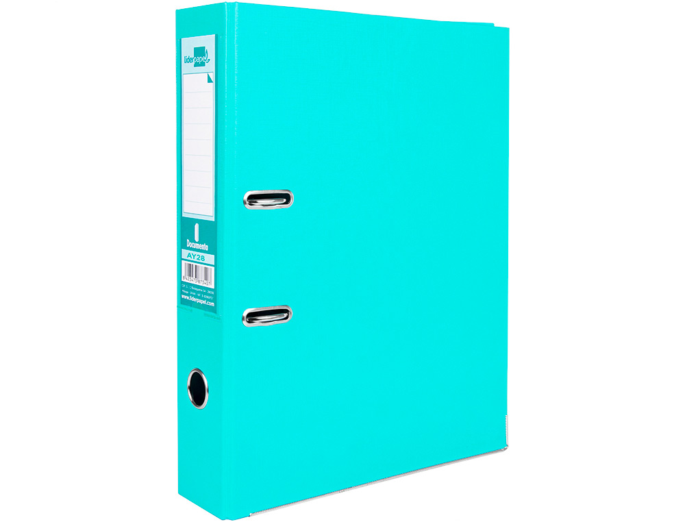 Pasta de arquivo de alavanca liderpapel documenta pvc folio lombada 75 mm verde claro ( Imagem 2 de 16 ) - Preview
