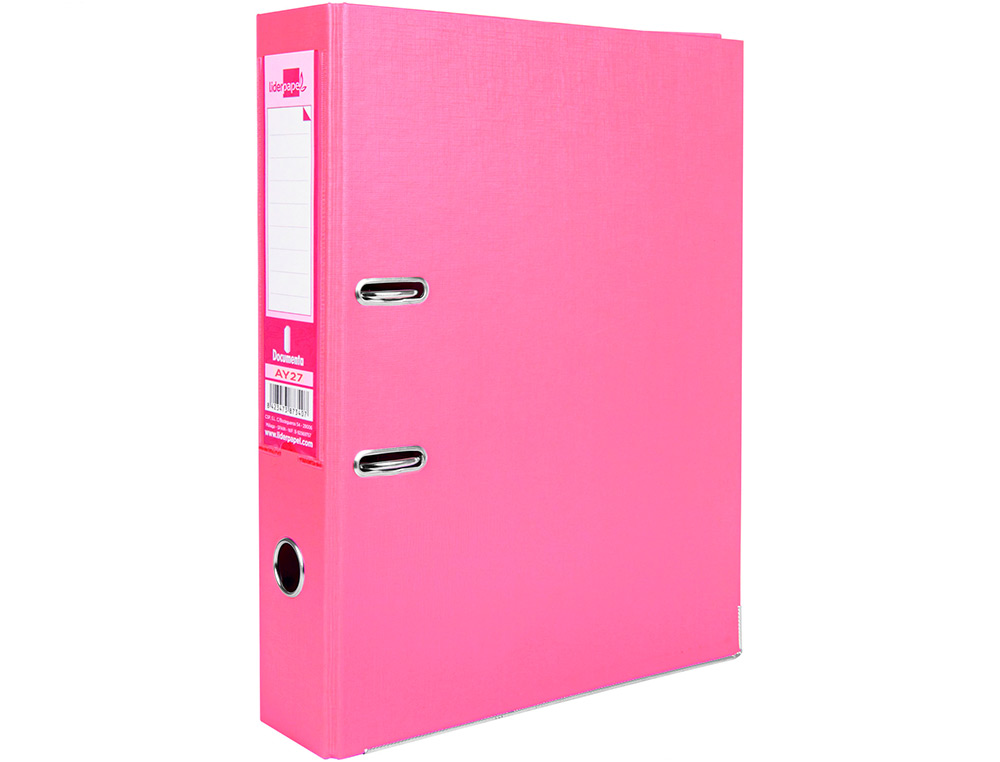 Pasta de arquivo de alavanca liderpapel documenta pvc folio lombada 75 mm rosa ( Imagem 2 de 16 ) - Preview