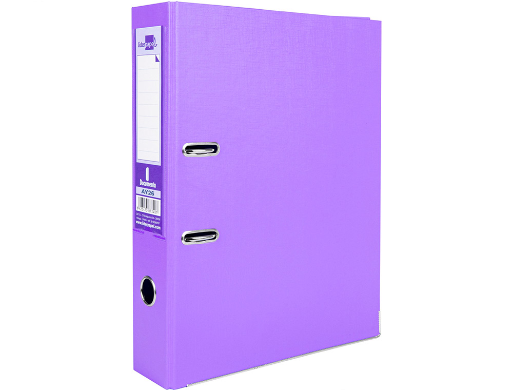 Pasta de arquivo de alavanca liderpapel documenta pvc folio lombada 75 mm lilas ( Imagem 2 de 15 ) - Preview