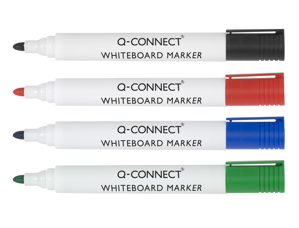 Marcador Q-Connect Quadro Branco 4 Cores Sortidas Ponta Redonda 3.0 mm ( Imagem 3 de 5 ) - Preview