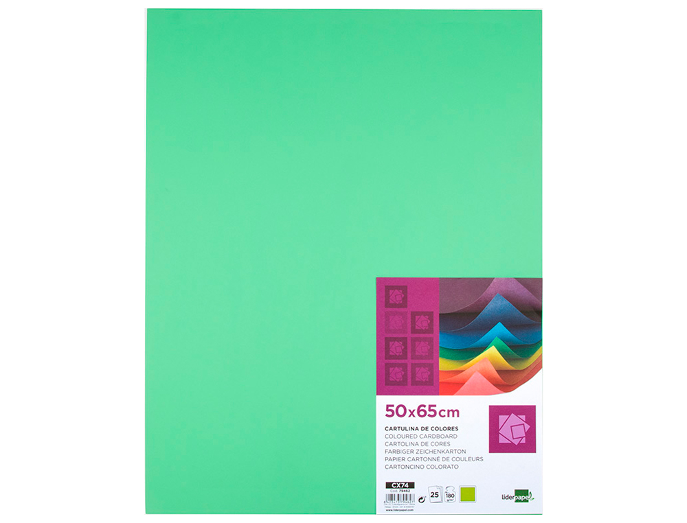 Cartolina liderpapel 50x65 cm 180 gr verde erva pack de 25 unidades ( Imagem 2 de 7 ) - Preview