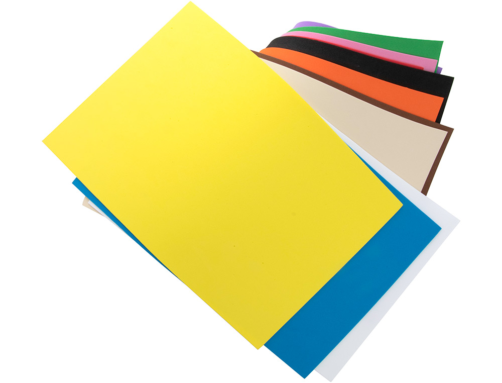 Goma eva liderpapel 50x70 cm 60gr 1,5 mm espessura cores sortidas (10 unidades) ( Imagem 3 de 6 ) - Preview