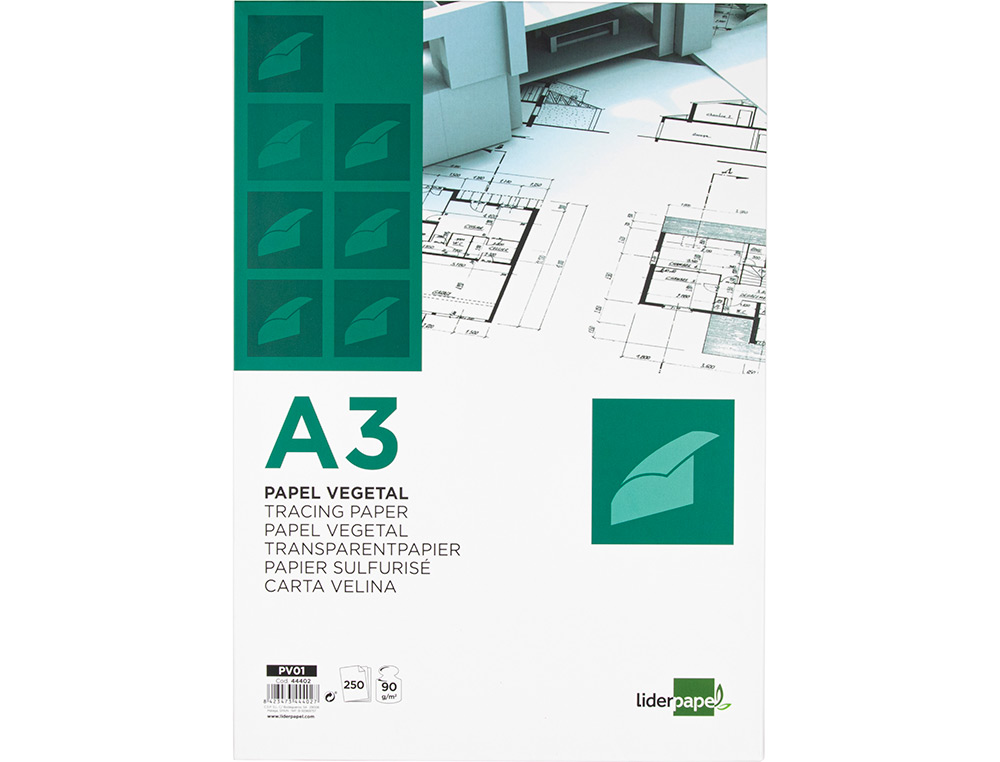 Papel Vegetal A4 Liderpapel. 250 unidades ( Imagem 4 de 9 ) - Preview