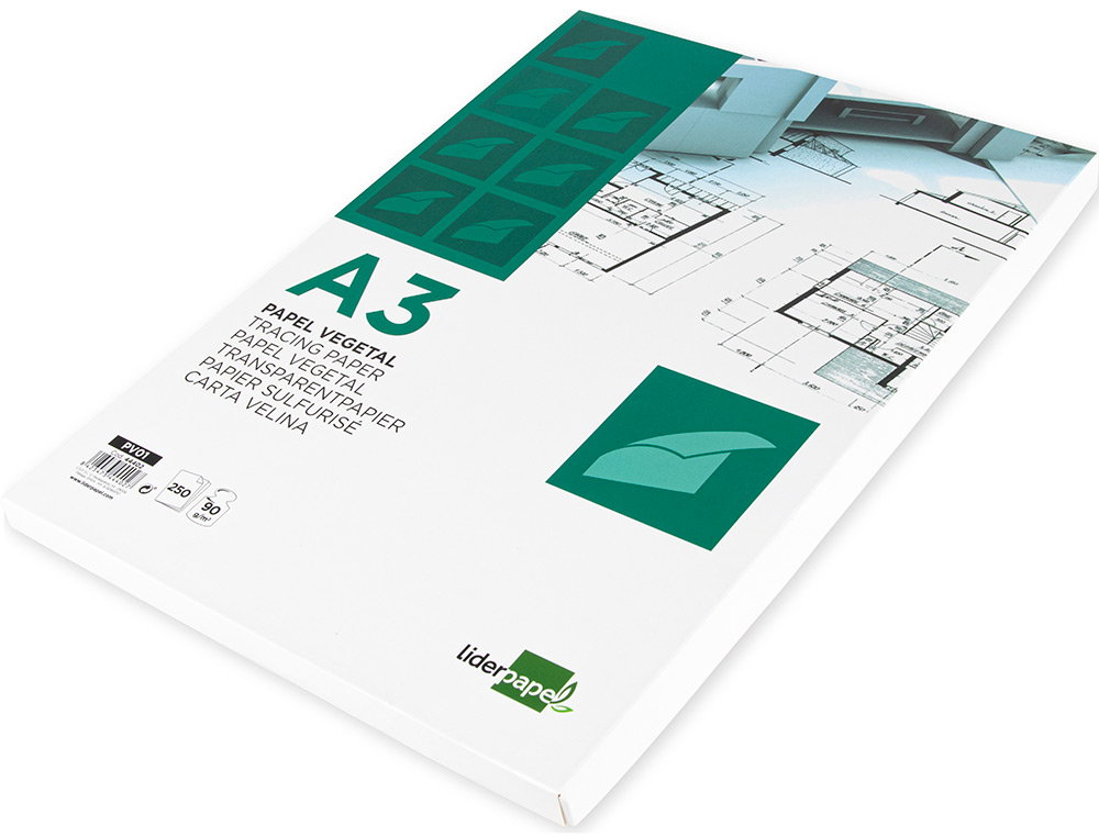 Papel Vegetal A4 Liderpapel. 250 unidades ( Imagem 5 de 9 ) - Preview