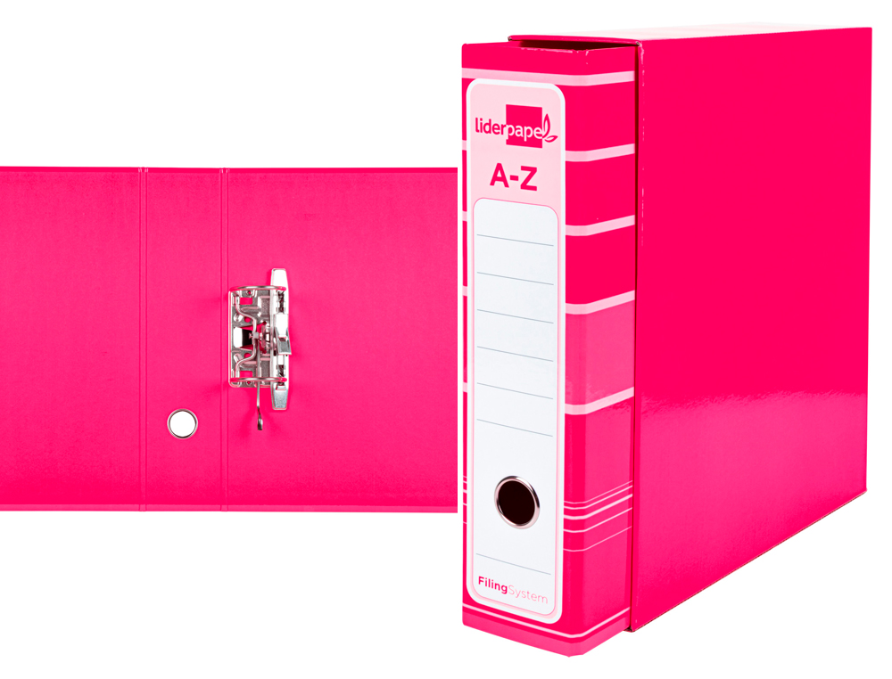 Pasta de arquivo de alavanca liderpapel filing system cartao forrado din a4 com caixa rosa ( Imagem 5 de 18 ) - Preview