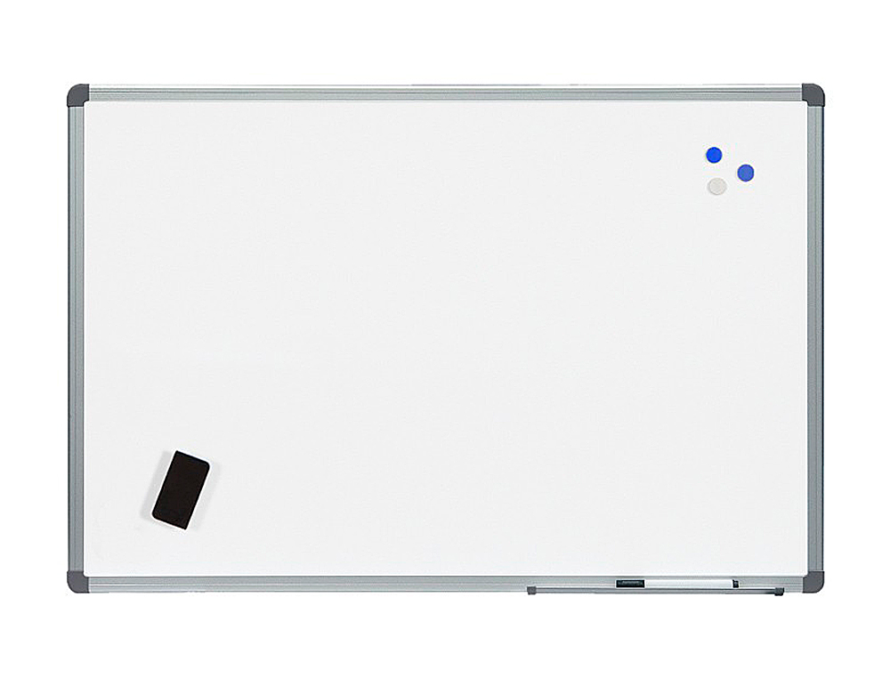 Quadro branco rocada aco vitrificado magnetico moldura aluminio e cantos pvc 60x45 cm inclui bandeja para marcador ( Imagem 4 de 5 ) - Preview
