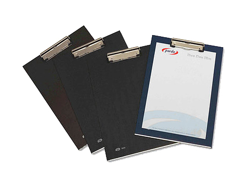 Porta notas pardo cartao forrado pvc folio com miniclip metalico preto ( Imagem 2 de 3 ) - Preview