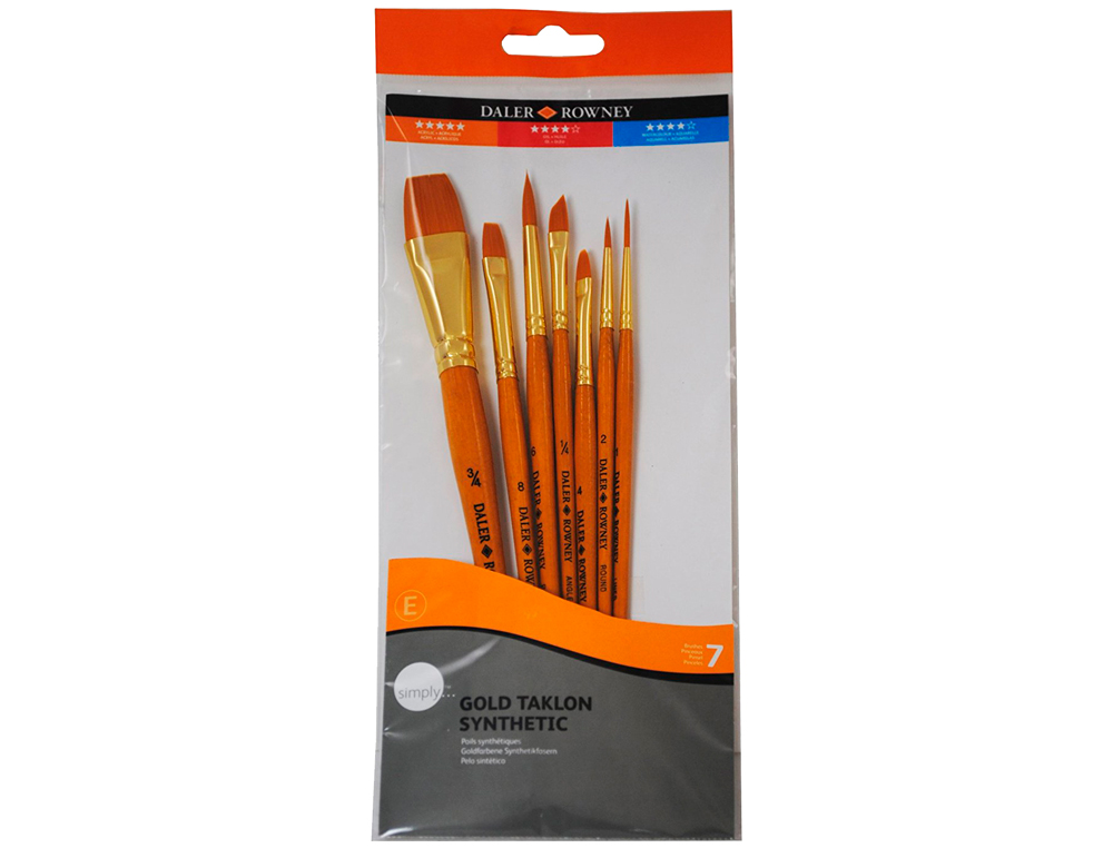 Pincéis Daler Rowney Simply Art Cabo Dourado Blister de 7 Unidades ( Imagem 2 de 2 ) - Preview