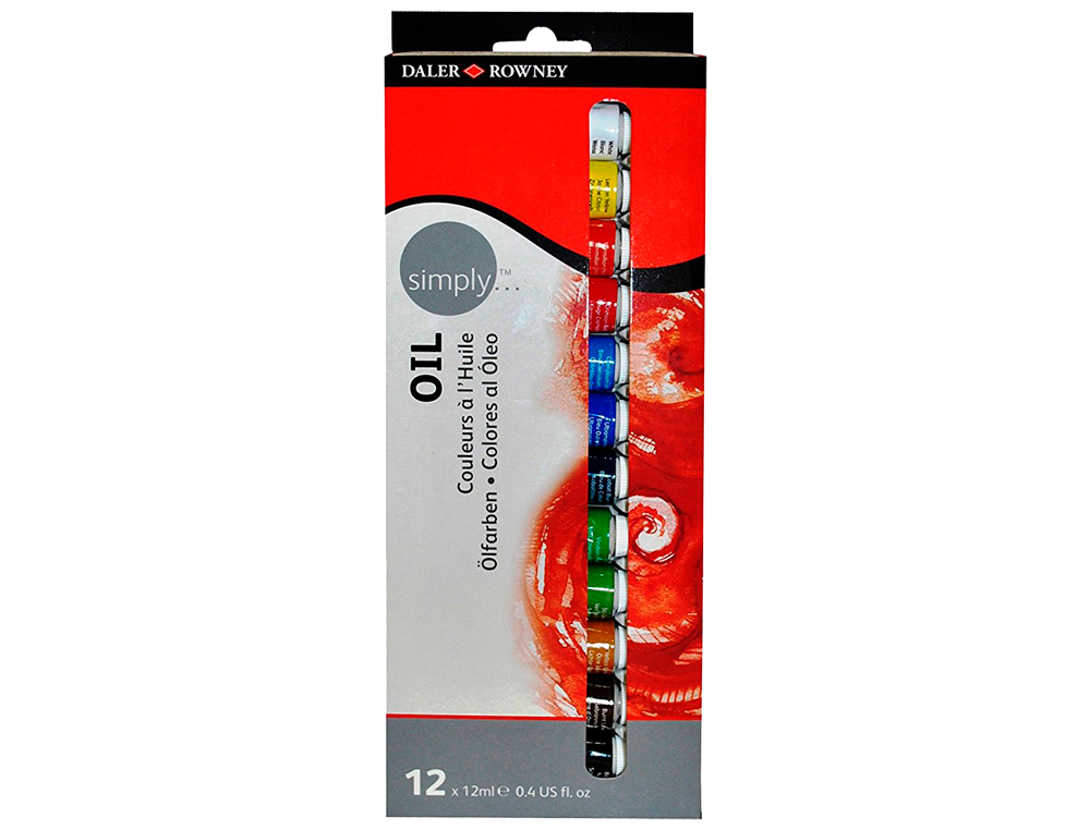 Pintura oleo daler rowney simply caixa de 12 cores sortidas tubo de 12 ml ( Imagem 2 de 2 ) - Preview