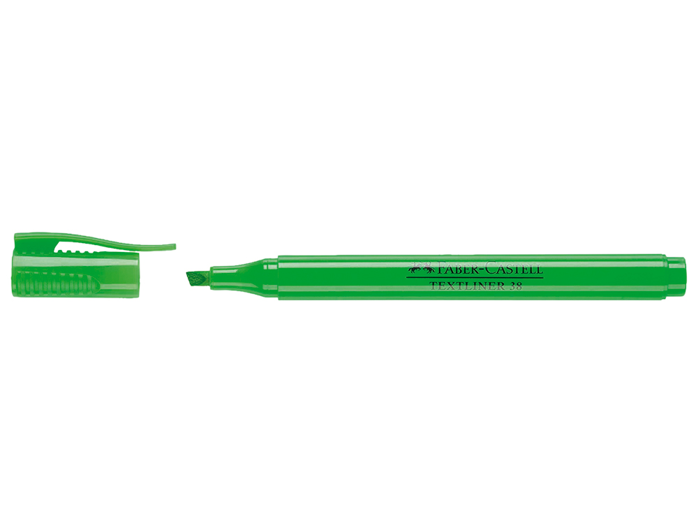 Marcador faber fluorescente textliner 38 verde (10 unidades) ( Imagem 2 de 3 ) - Preview
