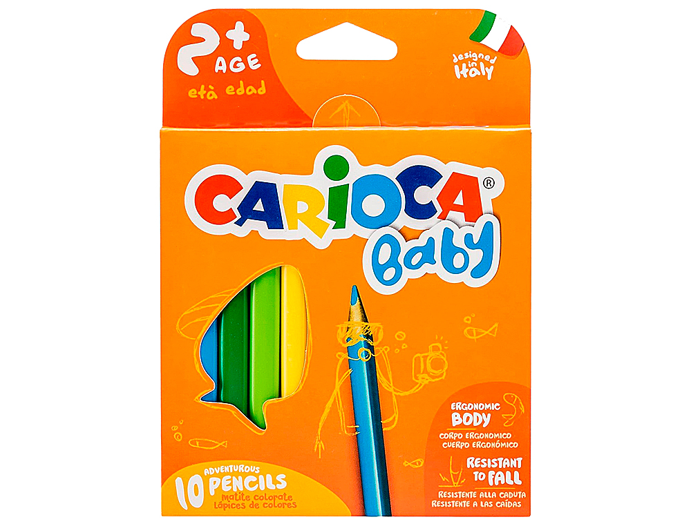 Lápis de Cores Carioca  Baby 2+Anos Caixa de 10 Cores Sortidos ( Imagem 3 de 6 ) - Preview