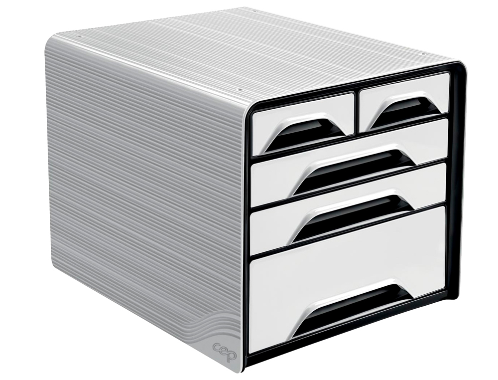 Blocos classificadores de secretaria cep 5 gavetas mistos branco/preto 360x288x270 mm ( Imagem 2 de 7 ) - Preview