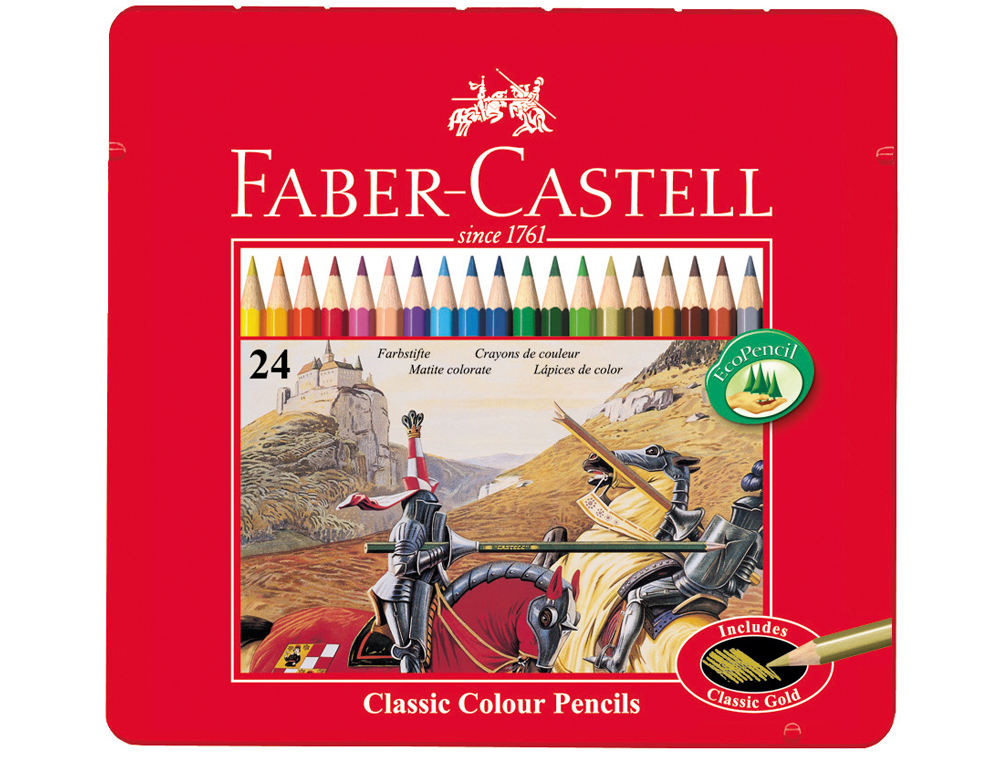 Lápis de Cor Faber Castell - Caixa Metálica de 24 Cores Sortidas ( Imagem 2 de 2 ) - Preview
