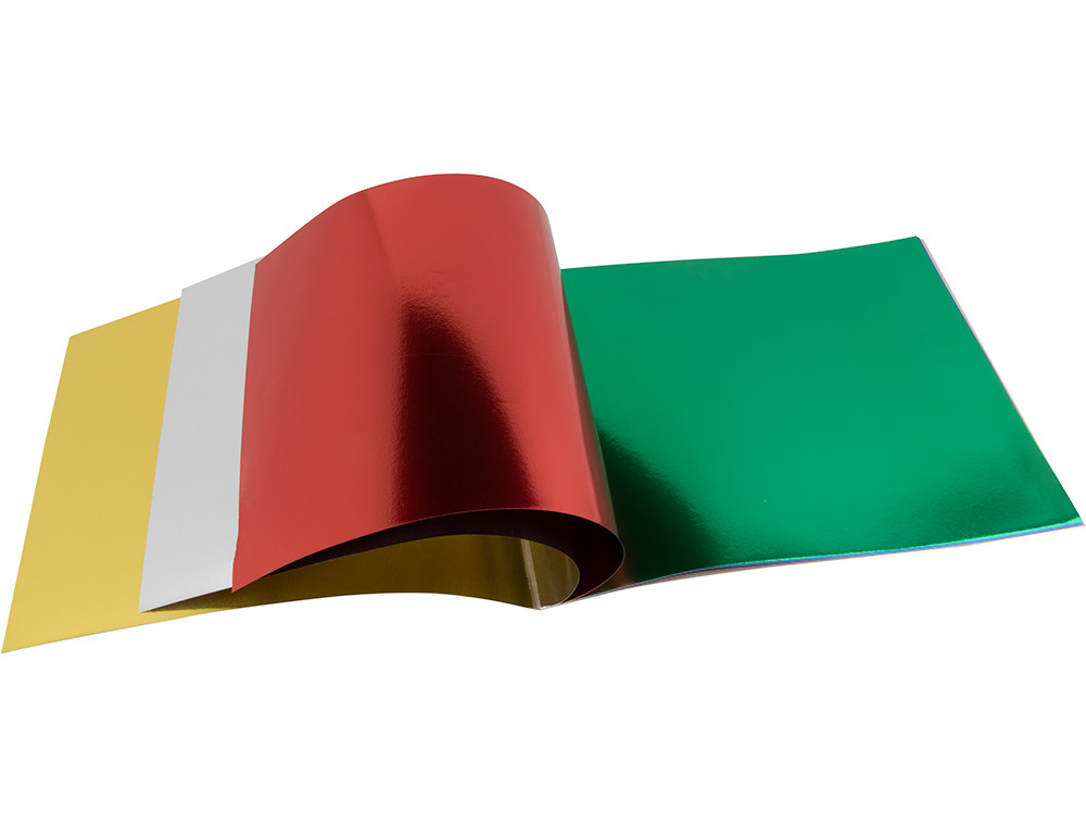 Bloco trabalhos manuais liderpapel papel metalizado 240x315 mm 10 folhas cores sortidas ( Imagem 5 de 7 ) - Preview