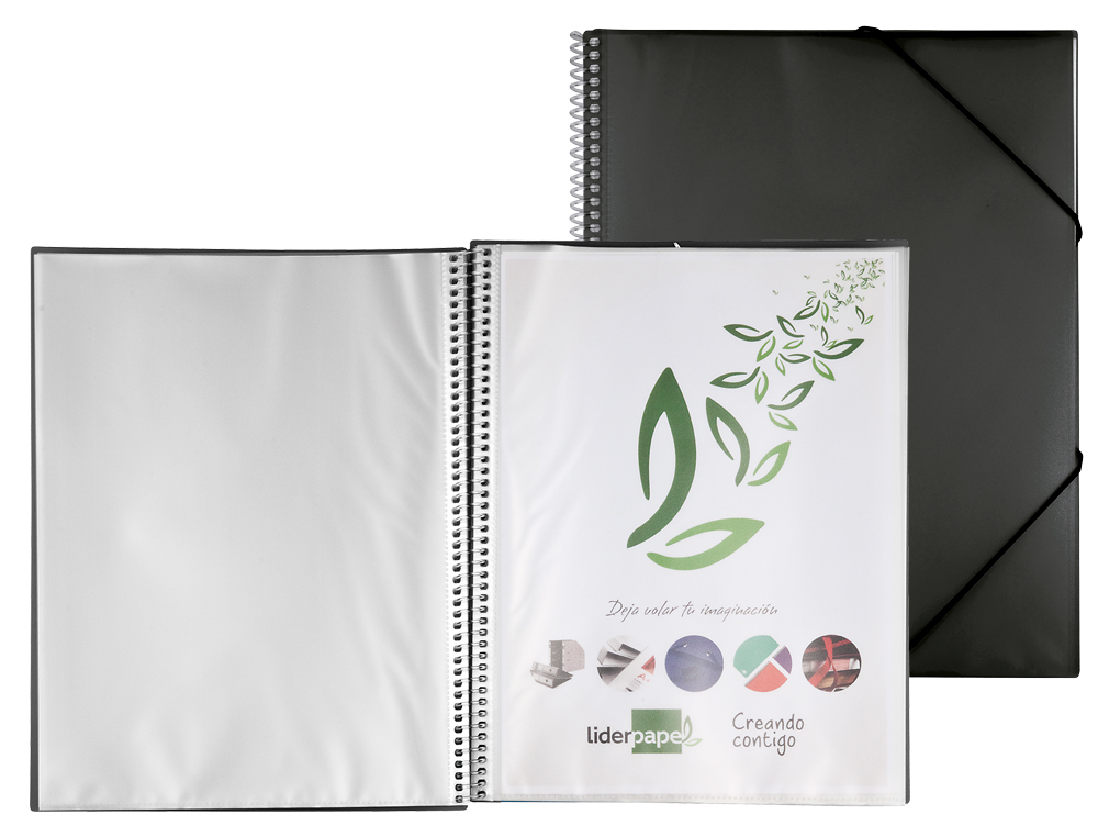 Capa catalogo liderpapel com espiral 30 bolsas polipropileno din a4 preto ( Imagem 5 de 18 ) - Preview