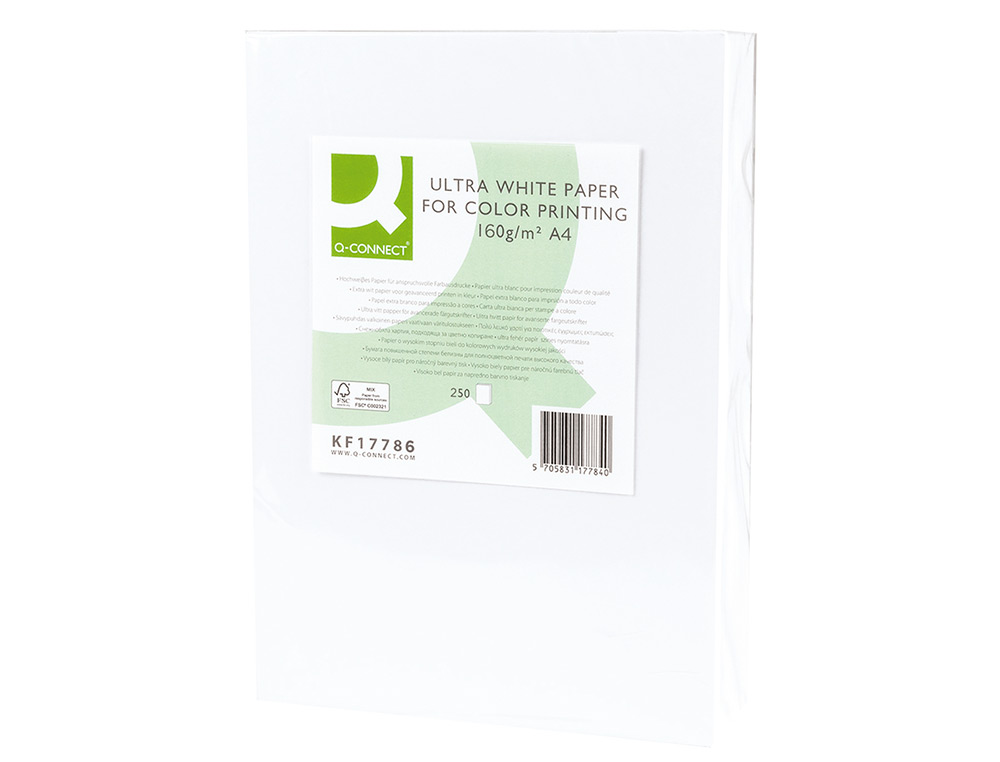 Papel fotocopia ultra white q-connect din a4 160 gr pack de 250 folhas ( Imagem 3 de 15 ) - Preview