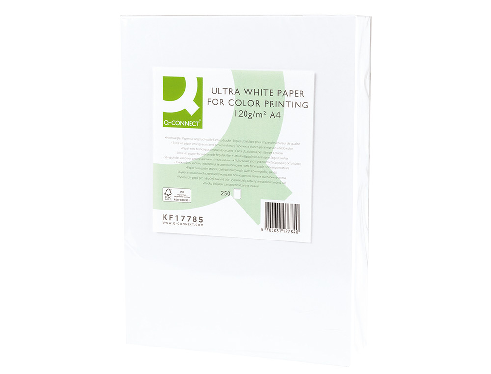 Papel fotocopia ultra white q-connect din a4 120 gr pack de 250 folhas ( Imagem 4 de 15 ) - Preview