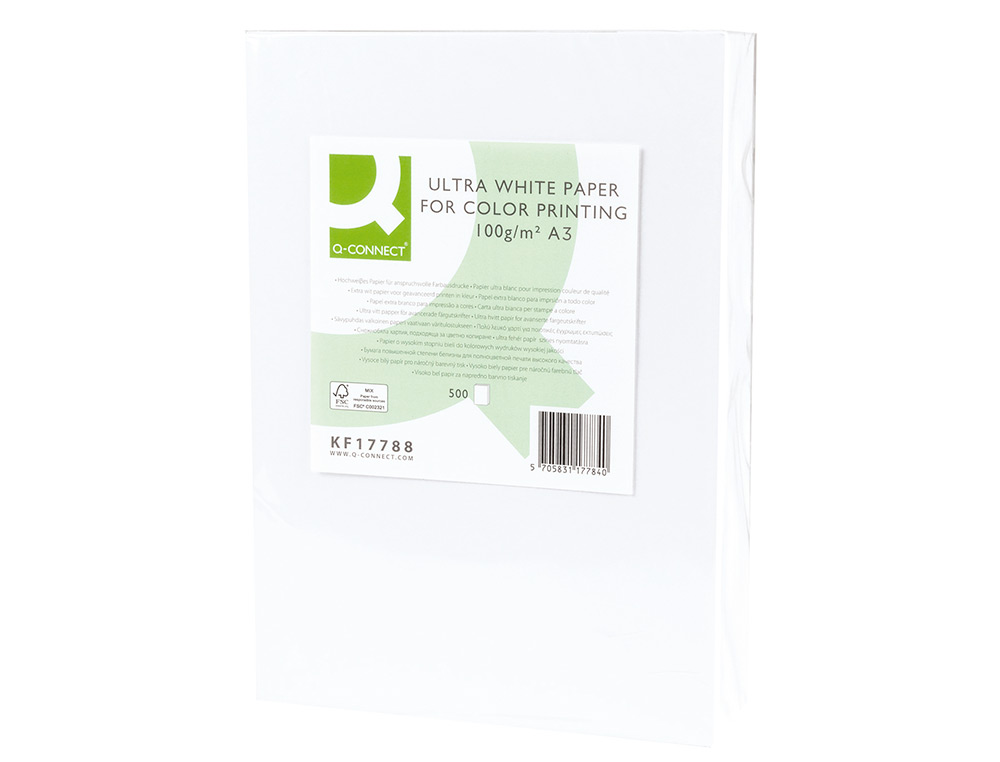 Papel fotocopia ultra white q-connect din a3 100 gr pack de 500 folhas ( Imagem 4 de 15 ) - Preview