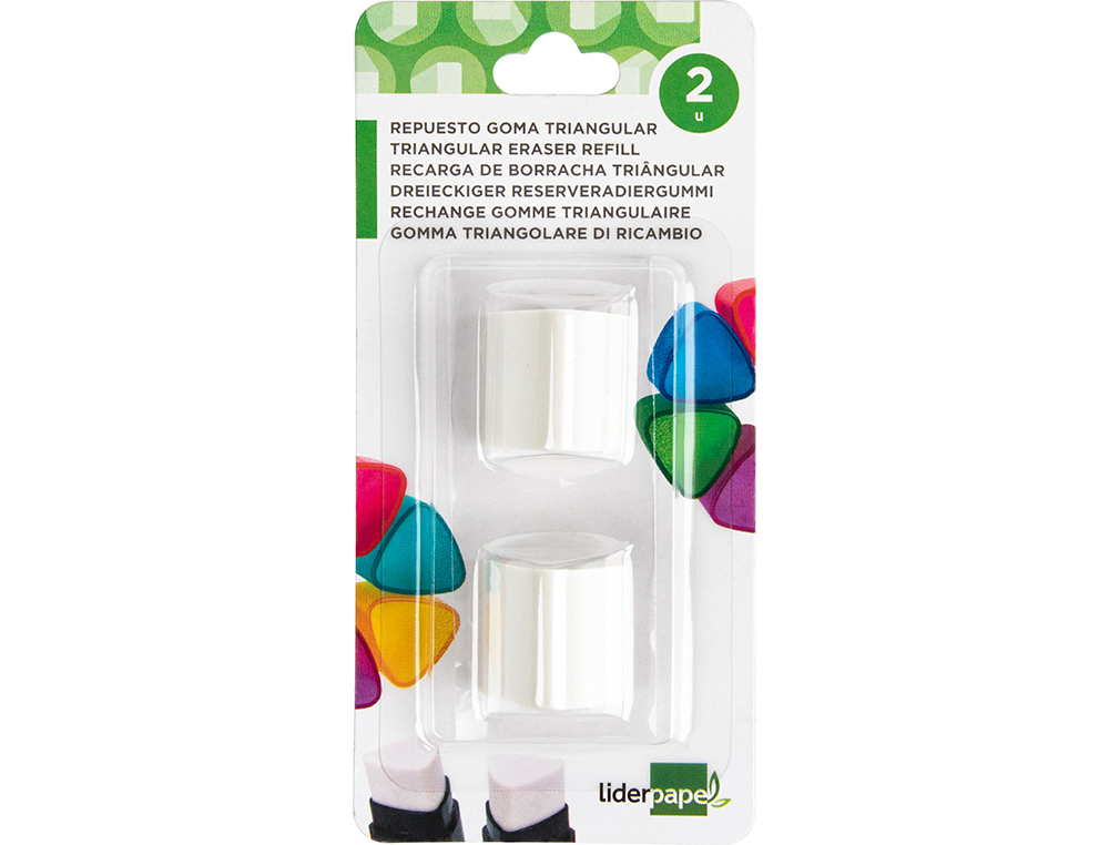 Recarga borracha liderpapel triangular com apara lapis blister de 2 unidades ( Imagem 2 de 6 ) - Preview