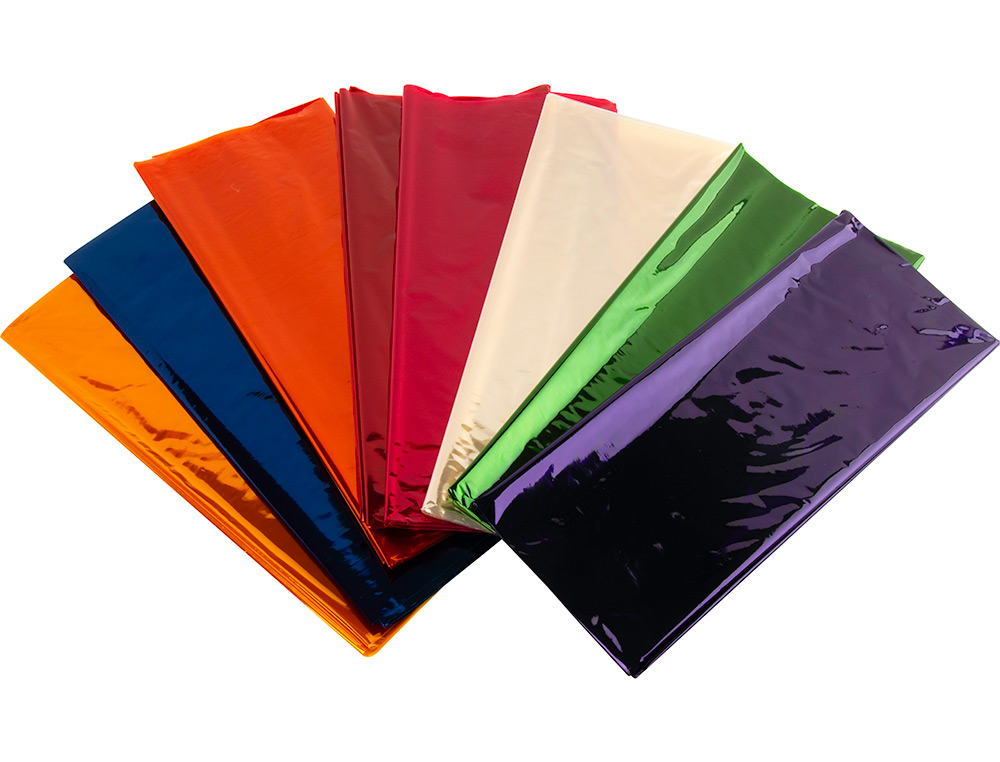 Papel celofane liderpapel 50x70 cm 22gr bolsa de 10 folhas cores sortidas ( Imagem 5 de 12 ) - Preview