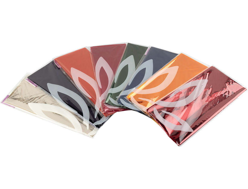 Papel celofane liderpapel 50x70 expositor 56 bolsas de 5 folhas 8 cores sortidas ( Imagem 4 de 6 ) - Preview