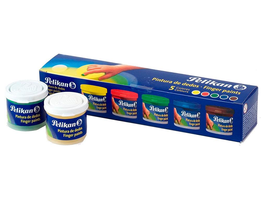 Pintura de dedos Pelikan 40 ml. Caixa de 5 cores sortidas ( Imagem 2 de 3 ) - Preview