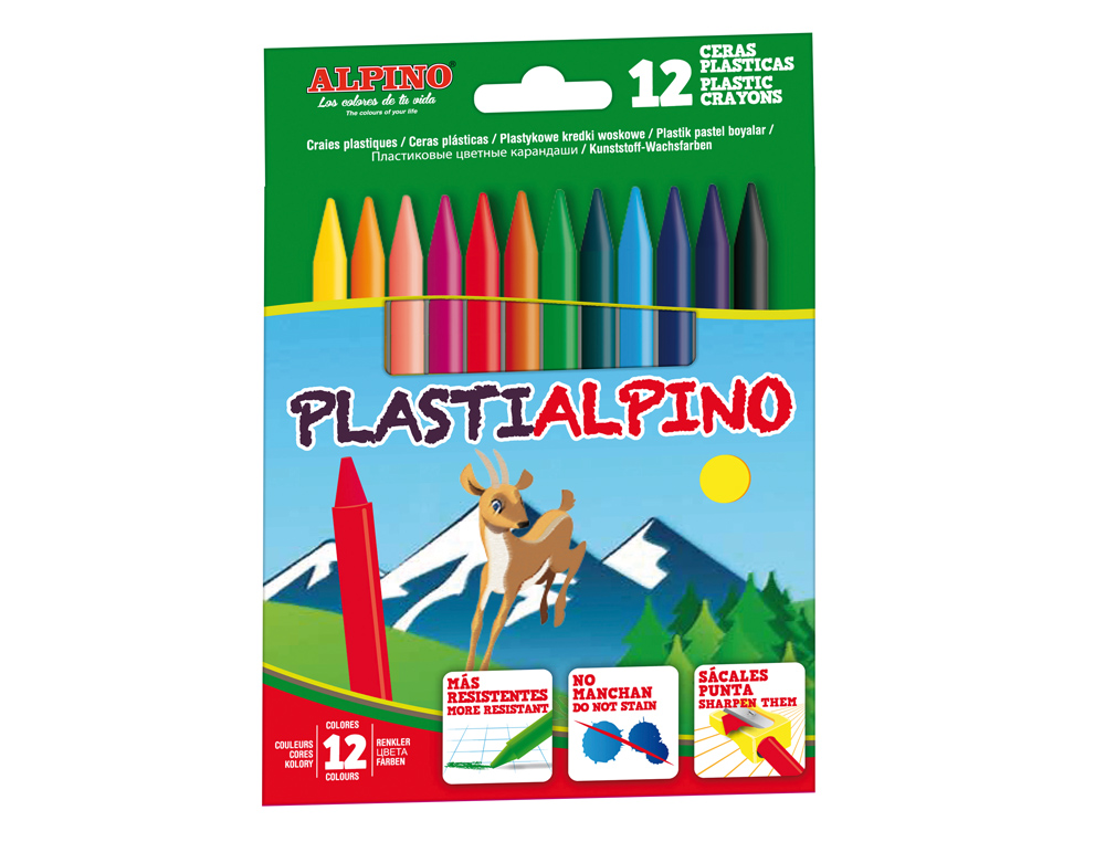Lapis cera plastialpino caixa de 12 cores ( Imagem 2 de 2 ) - Preview
