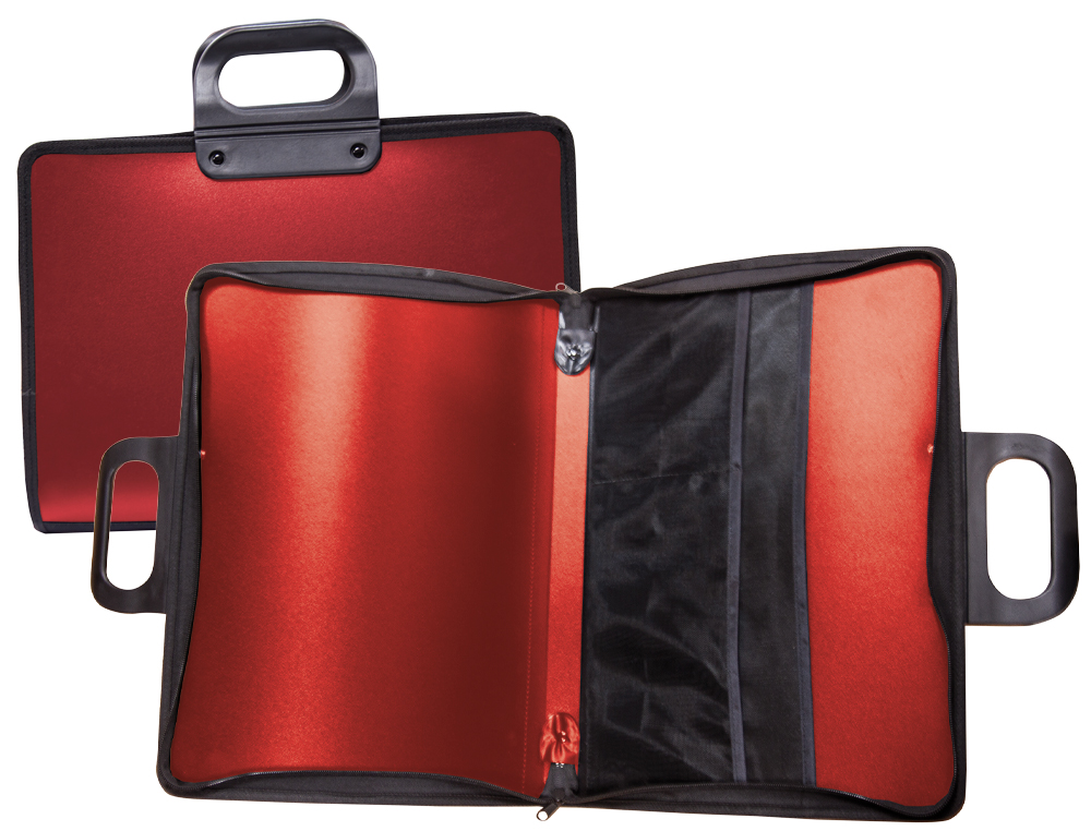 Bolsa porta documentos liderpapel vermelha com asa e fecho 400x45x375 mm ( Imagem 2 de 2 ) - Preview