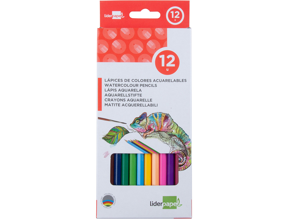 Lapis de cores liderpapel aguarelaveis caixa de 12 cores ( Imagem 5 de 10 ) - Preview