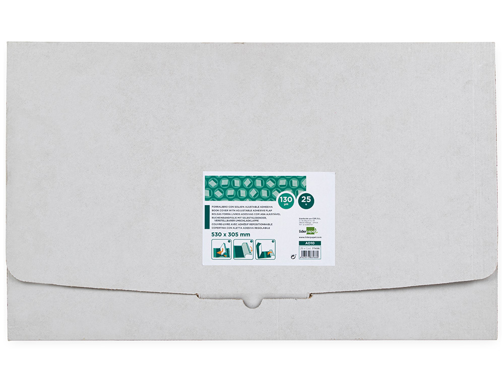 Forra Livros Liderpapel Com Aba adesiva Ajustável 312 x 530 mm (25 Unidades) ( Imagem 2 de 7 ) - Preview
