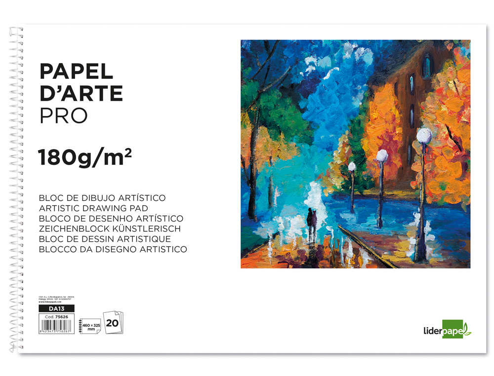 Bloco de desenho liderpapel artistico espiral 460x325mm 20 folhas 180 gr sem esquadria ( Imagem 5 de 14 ) - Preview
