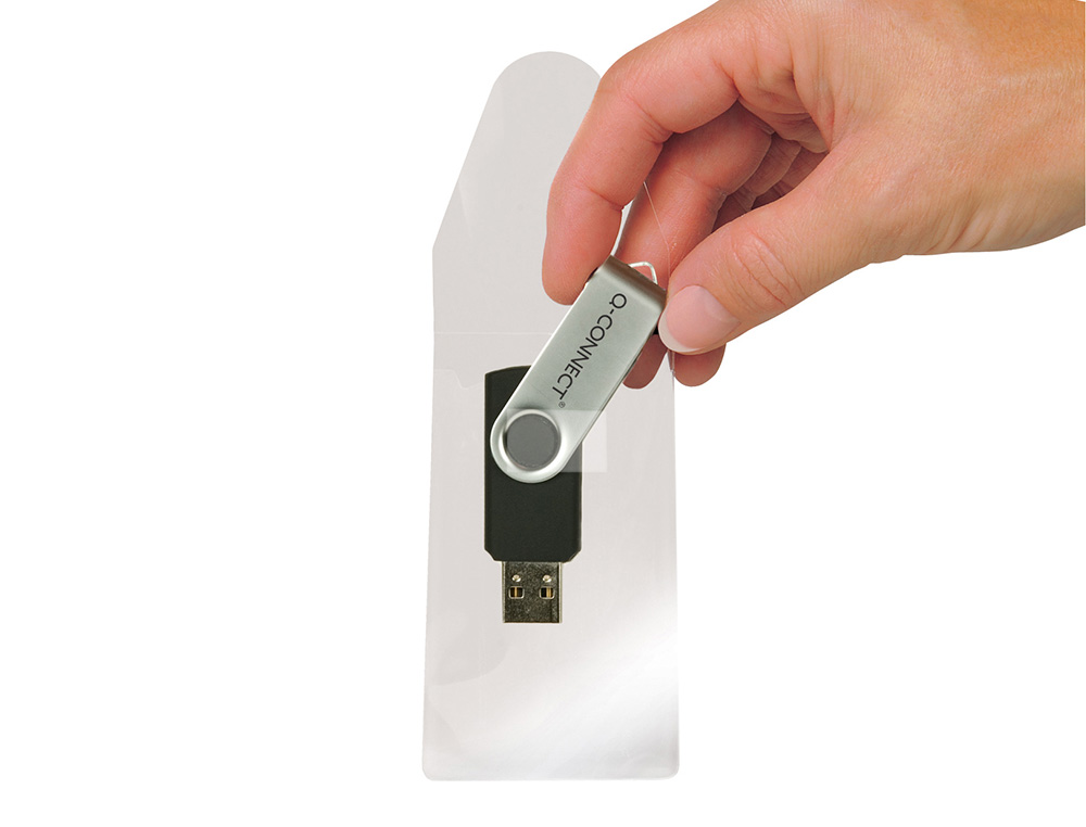 Bolsa autoadesiva q-connect para memorias usb capacidade para 10 unidades 52,5x 90 mm ( Imagem 2 de 3 ) - Preview