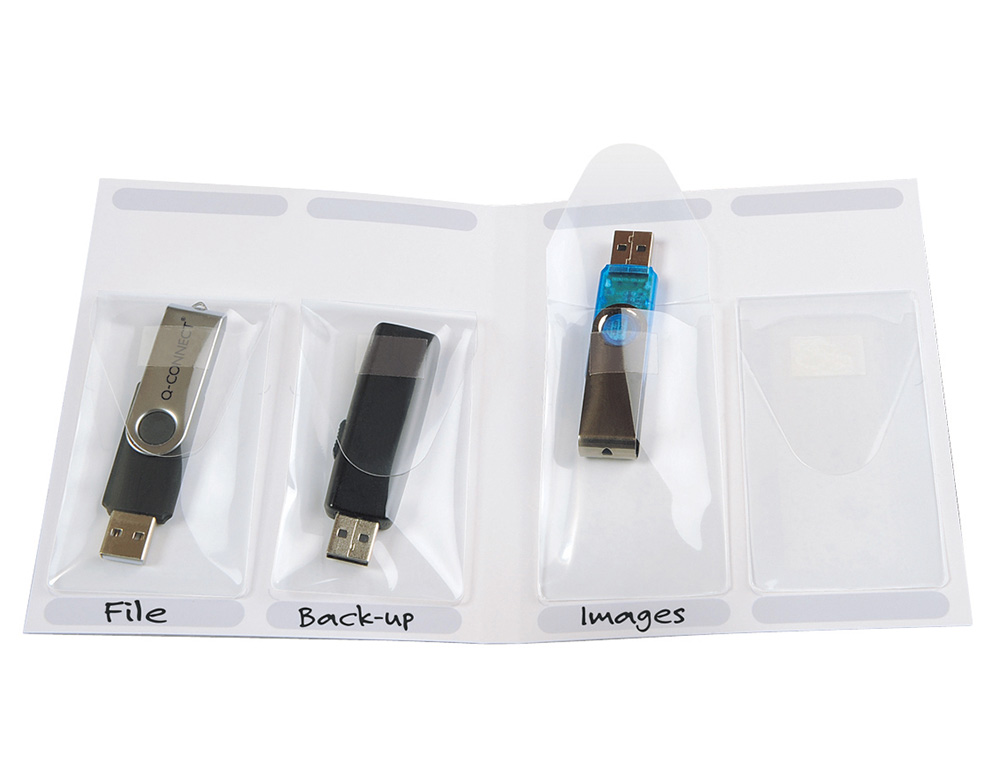 Bolsa autoadesiva q-connect para memorias usb capacidade para 10 unidades 52,5x 90 mm ( Imagem 3 de 3 ) - Preview