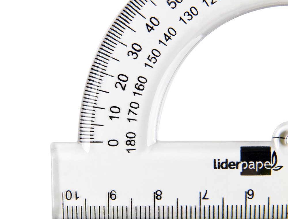Transferidor liderpapel 10 cm plastico ( Imagem 3 de 5 ) - Preview