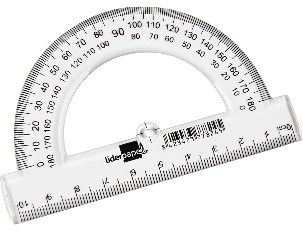 Transferidor liderpapel 10 cm plastico ( Imagem 5 de 5 ) - Preview