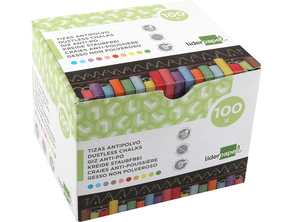 Giz corido anti pó liderpapel caixa 100 unidades cores sortidas ( Imagem 4 de 11 ) - Preview