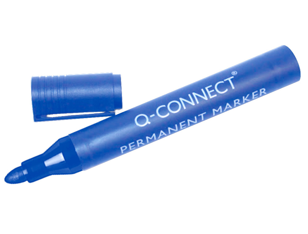 Marcador q-connect permanente azul ponta redonda 3.0 mm ( Imagem 5 de 6 ) - Preview
