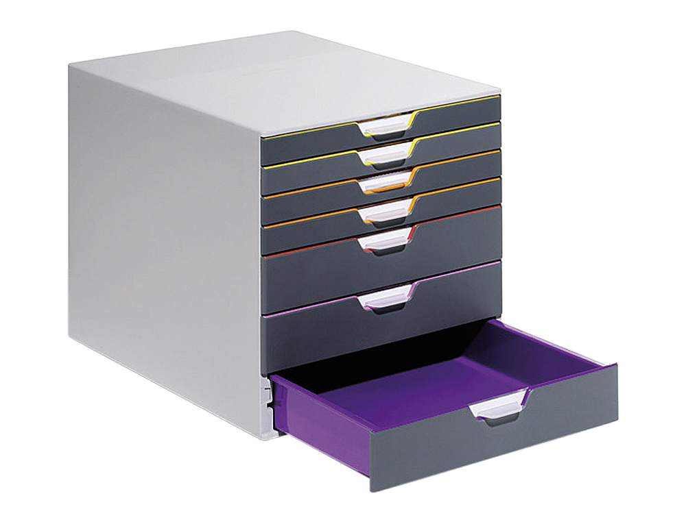 Bloco classificador de secretaria durable varicor empilhaveis 7 gavetas plastico 292x280x356 mm ( Imagem 2 de 6 ) - Preview
