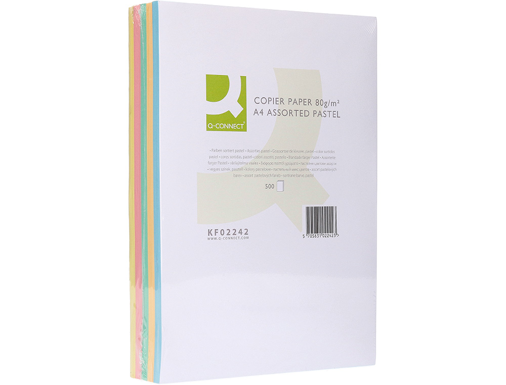 Papel de cor q-connect din a4 80 gr 5 cores sortidas pack de 500 folhas ( Imagem 3 de 7 ) - Preview