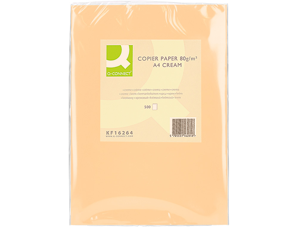 Papel de cor q-connect din a4 80gr creme pack de 500 folhas ( Imagem 2 de 8 ) - Preview