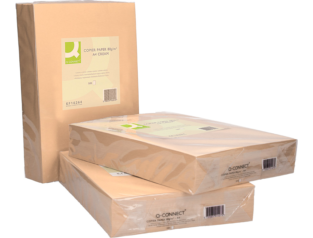 Papel de cor q-connect din a4 80gr creme pack de 500 folhas ( Imagem 5 de 8 ) - Preview