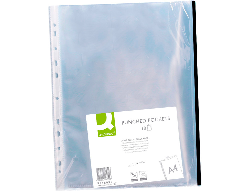 Bolsa catalogo q-connect din a4 70 microns pp cristal com borda preta bolsa de 10 unidades ( Imagem 4 de 4 ) - Preview