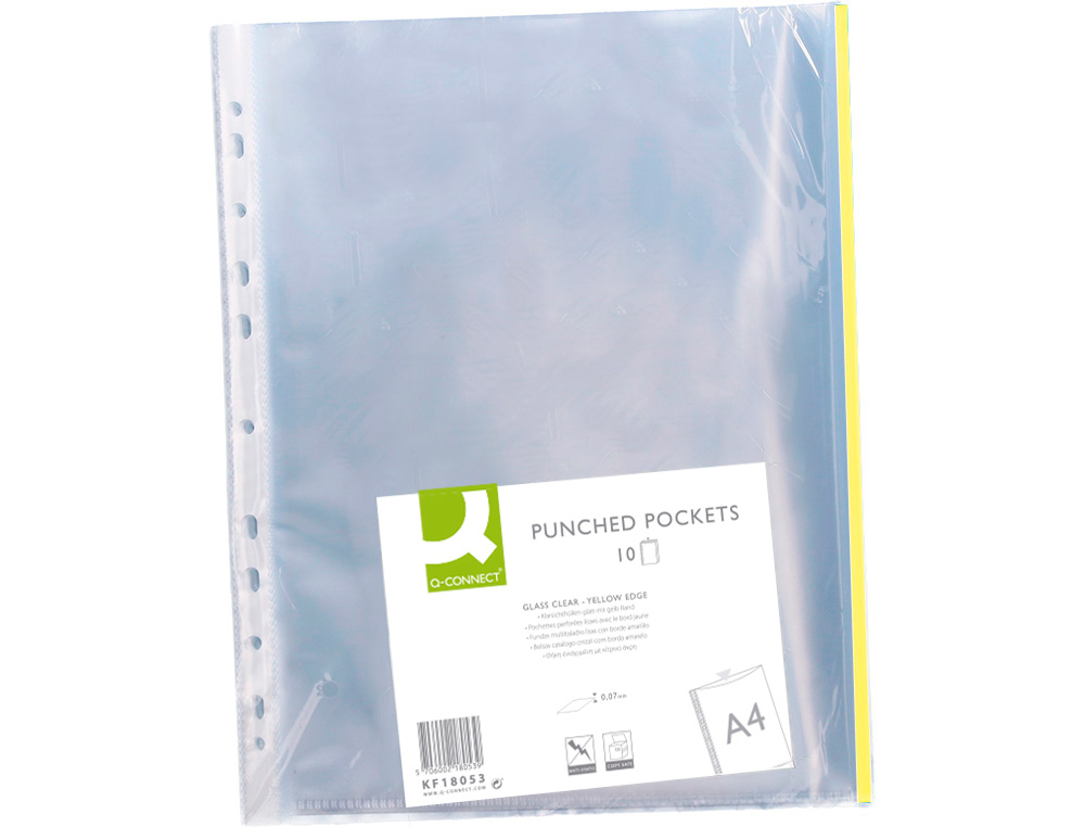 Bolsa catalogo q-connect din a4 70 microns pp cristal com borda amarelo bolsa de 10 unidades ( Imagem 4 de 4 ) - Preview