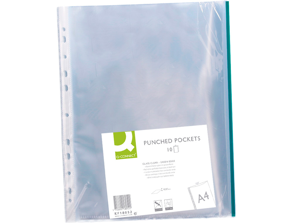 Bolsa catalogo q-connect din a4 70 microns pp cristal com borda verde bolsa de 10 unidades ( Imagem 4 de 4 ) - Preview