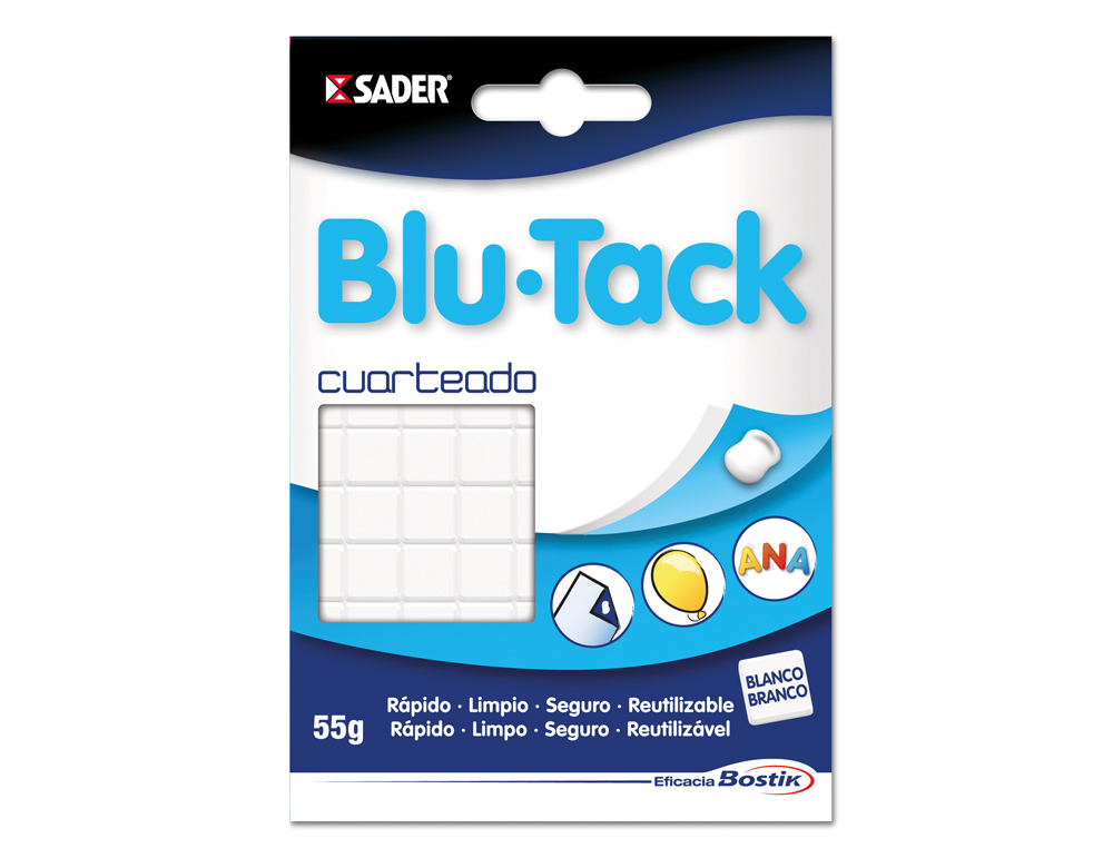 Massa adesiva Bostik Blu-Tack cortada. Cor branca ( Imagem 3 de 7 ) - Preview