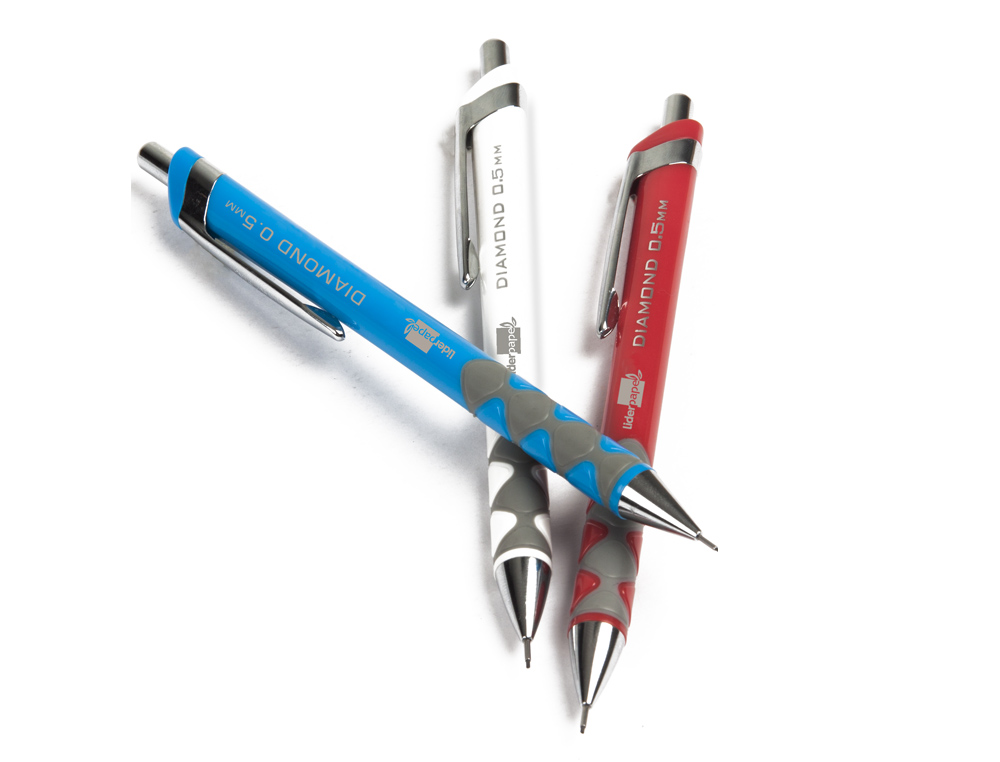 Lapiseira liderpapel diamond 0.5 mm com borracha e pega soft cores sortidas (24 unidades) ( Imagem 5 de 16 ) - Preview